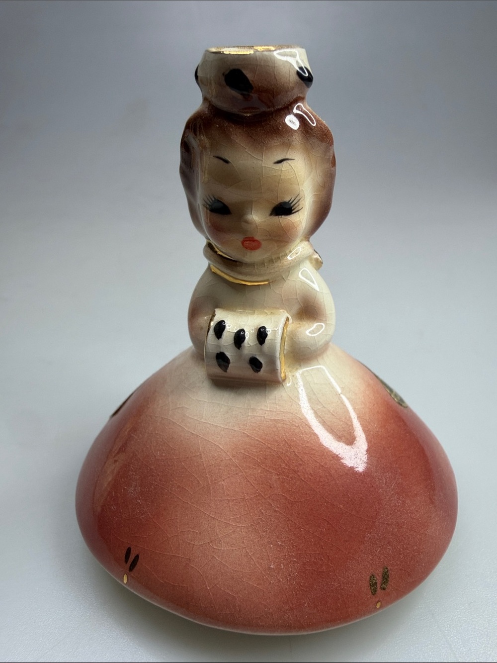 Vintage 1950s Josef Dolls Of The Month January Figurine Rare Hat/Muff Mushroom